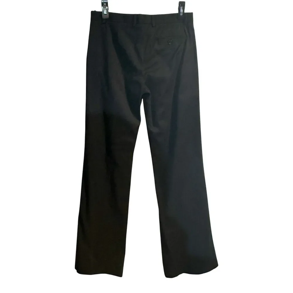 Kulson Italy Black Dress Pants Size 10 Stretch Cotton Cupro Made Italy Split Hem - Picture 3 of 16